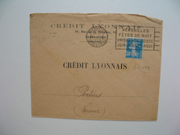 Semeuse,  Perforé CL199 Sur Lettre Crédit Lyonnais 1925 - Cartas & Documentos