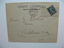 Semeuse,  Perforé CL201 Sur Lettre Crédit Lyonnais 1920 - Cartas & Documentos