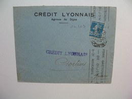 Semeuse,  Perforé CL203 Sur Lettre Crédit Lyonnais 1924 - Covers & Documents