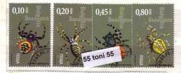 2005 Fauna  INSECT - Spiders 4v.- Oblitere/used (O)  Bulgaria/Bulgarie - Gebraucht