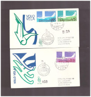 San Marino - 1974 2 Fdc P.a. Volo A Vela  Ed Venetia Viaggiate - Luftpost