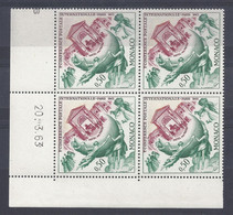 MONACO - N° 615 - BLOC De 4 COIN DATE - CENTENAIRE CONFERENCE POSTALE - NEUF SANS CHARNIERE - 20/3/63 - Unused Stamps