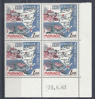 MONACO - N° 616 - BLOC De 4 COIN DATE - XXXIIIème RALLYE - NEUF SANS CHARNIERE - 25/6/63 - Unused Stamps