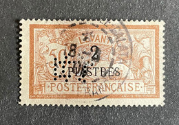 COLONIE LEVANT N° 20 50 Cts MERSON CL 5 Indice 5 Perforé Perforés Perfins Perfin  !! - Sonstige & Ohne Zuordnung