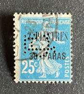 COLONIE LEVANT N° 32 Semeuse 25c Bleu CL 5 Indice 5 Perforé Perforés Perfins Perfin !! Superbe - Sonstige & Ohne Zuordnung