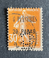 COLONIE LEVANT N° 32 Semeuse 30c Orange CL 5 Indice 5 Perforé Perforés Perfins Perfin !! Superbe - Autres & Non Classés