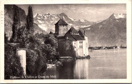 (3 Oø 6) Switzerland B/w - Posted 1937 To FRANCE - Chillon Castle / Château - Châteaux