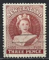 New Zealand 1955. Scott #303 (U) Queen Elizabeth II - Used Stamps
