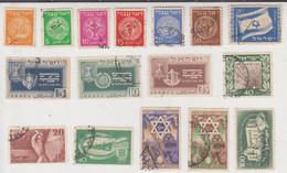 Israel 1948-1950: 7 First Emissions Circulated - Oblitérés (sans Tabs)