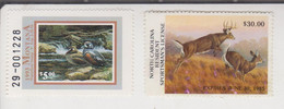 USA 1985-1995: Hunting License North Carolina & Montana Waterfall Stamp - Ungebraucht