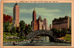 New York City Central Park At 59th Street And Sixth Avenue 1940 - Central Park