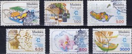 Korbschlitten 1980 Isle Madeira 64/9 O 4€ Trauben Wein Spitze Orchidee Boot Konferenz Manila Ferien Ship Set Of Portugal - Funchal