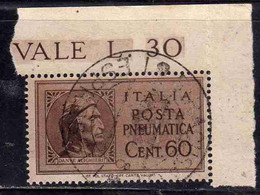 ITALIA REGNO ITALY KINGDOM LUOGOTENENZA 1945 PNEUMATICA CENT. 60c USATO USED OBLITERE' - Afgestempeld