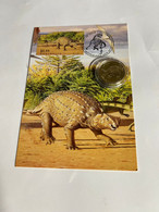 (3 Oø 10 A) Australian Dinosaur 1993 MAXICARD With $1.00 - 2022 Dinosaur Coin - Dollar