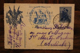 1916 Carte Lettre Sp 159 Ardèche (07) Albagnas St Martin De Valamas Soldat Cover WW1 WK1 Ambulance - Guerra Del 1914-18