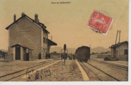 CPA Camaret(-sur-Aigues) - La Gare (avec Train En Joli Plan à L'arrêt En Gare) - Camaret Sur Aigues