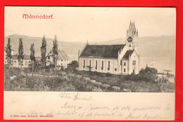 DAA-15 Männedorf   Kirche Pionier. Geprägt Prägerei Gelaufen 1902 Nach Tramelan. - Männedorf
