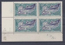 MONACO N° 596 - Bloc De 4 COIN DATE - NEUF SANS CHARNIERE - 2/5/62 - Unused Stamps