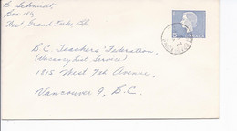 16469) Canada Cover Brief Lettre 1963 Closed BC British Columbia Post Office Postmark Cancel - Covers & Documents