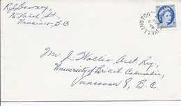 16486) Canada Cover Brief Lettre 1960 Closed BC British Columbia Post Office Postmark Cancel - Storia Postale
