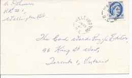 16487) Canada Cover Brief Lettre 1961 Closed BC British Columbia Post Office Postmark Cancel - Storia Postale