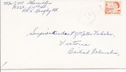 16496) Canada Cover Brief Lettre 1970 Closed BC British Columbia Post Office Postmark Cancel - Storia Postale