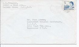 16497) Canada Cover Brief Lettre 1967 Closed BC British Columbia Post Office Postmark Cancel - Covers & Documents