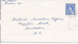 16499) Canada Cover Brief Lettre 1957 Closed BC British Columbia Post Office Postmark Cancel - Storia Postale