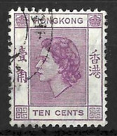 HONG KONG....QUEEN ELIZABETH II....(1952-22..)...." 1954..".......10c......CDS.......VFU... - Gebraucht