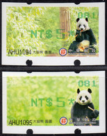 2010 Automatenmarken China Taiwan Panda Bear MiNr.23 + 24 Green Nr.081 ATM NT$5 Xx Innovision Kiosk Etiquetas Frama - Distributeurs