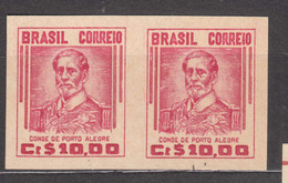 Brasil Brazil, Type Of 1941-1951, Plate Proof Pair On Unwatermarked Heavy Paper, Mint Light Hinged - Nuevos