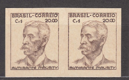 Brasil Brazil, Type Of 1941-1951, Plate Proof Pair On Unwatermarked Heavy Paper, Mint Light Hinged - Unused Stamps