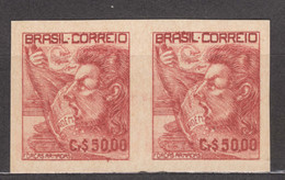 Brasil Brazil, Type Of 1941-1951, Plate Proof Pair On Unwatermarked Heavy Paper, Mint Light Hinged - Nuevos