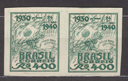 Brazil Brasil 1940 Mi#536 Mint Never Hinged Imperforated Proof Pair, White Paper - Ongebruikt