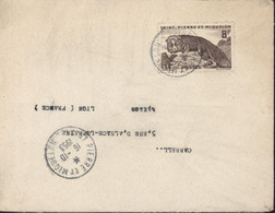 Saint Pierre Et Miquelon YT 345 Seul Sur Lettre Renard Argenté CAD St Pierre & Miquelon 16 10 1953 - Storia Postale