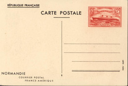 CP Avec Entier Normandie 1F25 Storch V1 Courrier Postal France Amérique Edit Crete Paris - Standard Postcards & Stamped On Demand (before 1995)