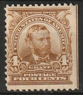 USA 1903 4 Cents MH* ONE SIDE IMPERFORATED With Brown Line. See Description.  Scott No. 303 - Unused Stamps