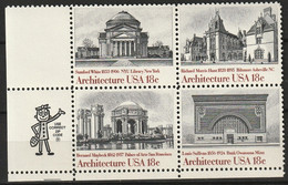 USA 1981 American Architecture Block Of 4 With 'man On The Edge' MNH** Scott No. 1927-1930a - Ungebraucht