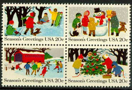 USA 1982 Christmas - Season's Greetings - Block Of 4. Postfris MNH** Scott No. 2027-2030a - Ungebraucht