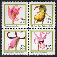 USA 1984 Orchids - Block Of 4. Postfris MNH** Scott No. 2076-2079a - Ungebraucht