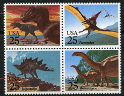 USA 1989 Prehistoric Animals - Dinosaurs Postfris MNH** Scott No. 2422-2425a - Ungebraucht