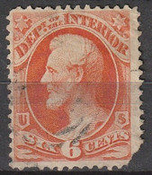 USA 1879 Official Stamps - Interior 6c Vermilion, Used Scott Nr. O99 - Officials