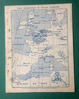 Dépliant CARTE RADIOPHONIQUE Radio EUROPE INTERCONTINENTALES  Communications Radioélectriques Transmissions Années 20 - Otros Planes