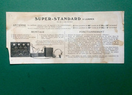 RADIO SUPER STANDARD 4 Lampes Tableau De Réglage - Autres Plans