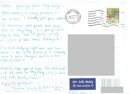 C6 : Hong Kong - Water Bird Egret Stamp Used On Postcard - Autres & Non Classés