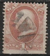 USA 1873 Official Stamps - War Dept. 1 Cent, Used Scott Nr. O114. - Officials