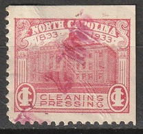 USA 1933 North Carolina Cleaning Pressing 1ct - Fiscale Zegels