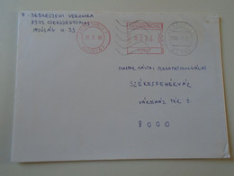 D193939   Hungary  Cover -EMA Red Meter Freistempel - 1996 Keszthely - Black Cancel On Red Meter - Viñetas De Franqueo [ATM]