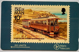 Isle Of Man Manx Telecom 10p  20 Units 4IOMB  " Manx Electric Railway Maughold Head " - Isla De Man