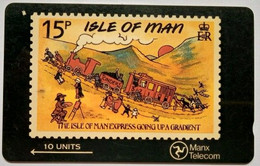 Isle Of Man 15p 6IOMA 10 Units "  The Isle Of Man Express Going Up A Gradient " - Isola Di Man